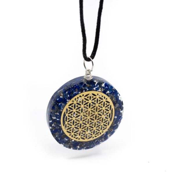 Pendentif Orgonite Lapis Lazuli Fleur De Vie Rond Zenvol Vente En