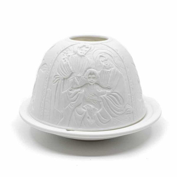 Photophore Dôme Biscuit en Porcelaine Jésus Enfant Zenvol Vente en Gros