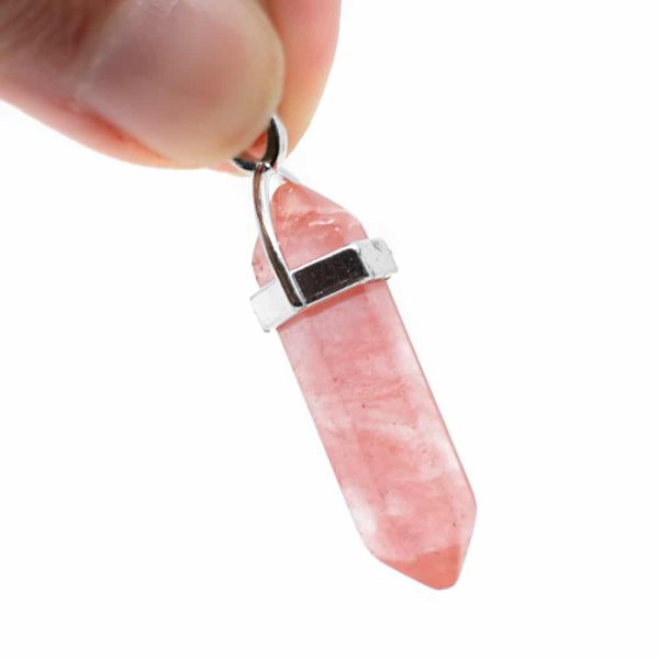 Pendentif Quartz Pastèque Double Papillon Zenvol Vente en Gros