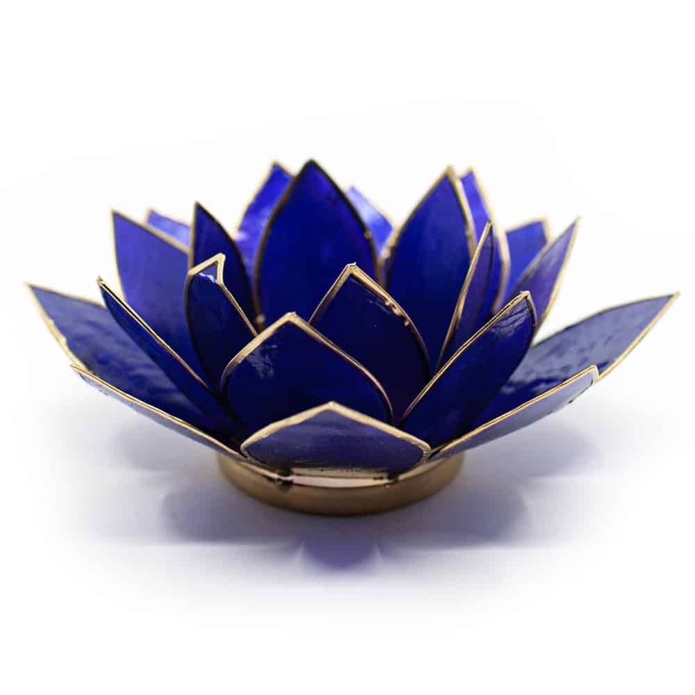 Photophore Lotus Indigo E Chakra Contours Dor S Zenvol Vente En Gros