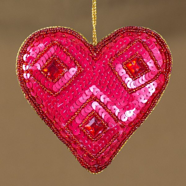 Pendentif Ornement Traditionnel Coeur Rouge Cm Zenvol Vente En Gros