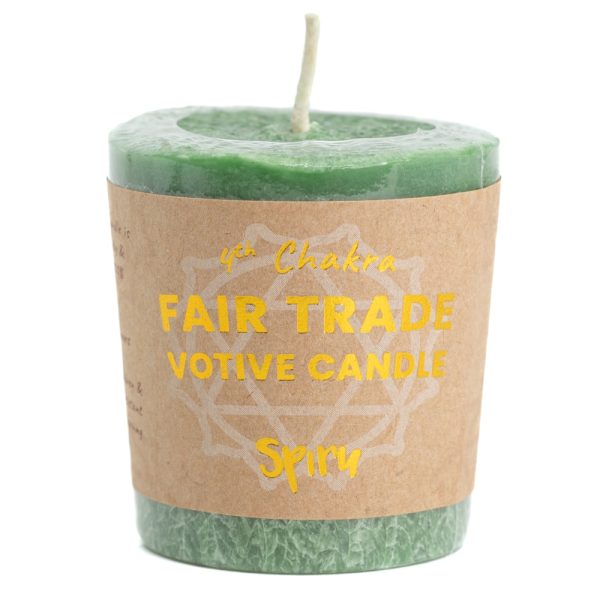 Bougie Votive Chakra du Cœur 4e Chakra Fair Trade Verte 10