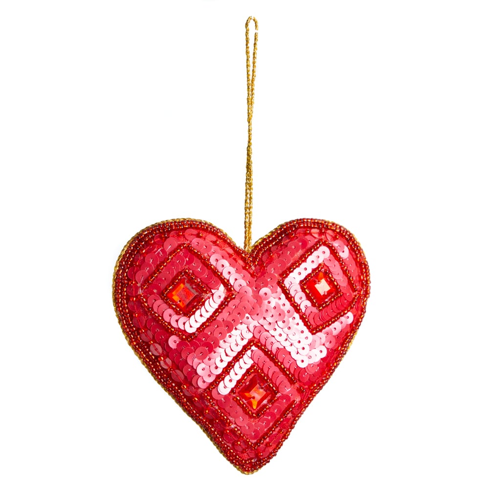 Pendentif Ornement Traditionnel Coeur Rouge Cm Zenvol Vente En Gros