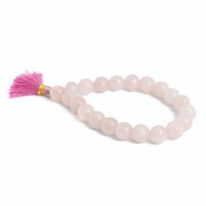 Bracelet de Pierre Précieuse Quartz Rose « Power Beads » 10 mm