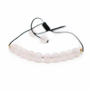 Bracelet Pierre Précieuse Quartz Rose | Réglable