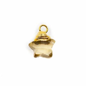 Pendentif Pierre de Naissance Novembre Citrine Etoile - Argent 925 (10 mm)