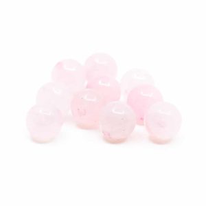 Perles en Pierre Précieuse Quartz Rose - 10 pièces (6 mm)