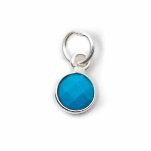 Pendentif Pierre de Naissance Décembre Turquoise - Argent 925 (6 mm)