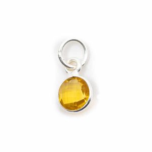 Pendentif Pierre de Naissance Novembre Citrine Argent 925 (6 mm)