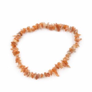 Bracelet Petits Galets en Pierre Précieuse Cornaline Orange