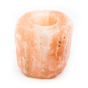 Porte-Bougie en Pierre de Sel Orange/Rose (1 - 1,5 kg)