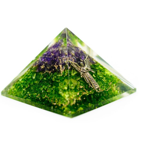 Pyramide Orgonite Am Thyste P Ridot Ange Rapha L Mm