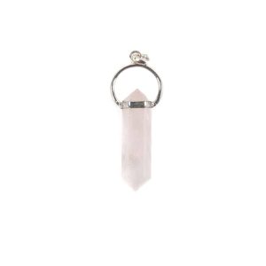 Pendentif Quartz Rose Double Papillon