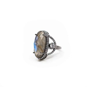 Bague Pierre Précieuse Labradorite et Argent 925 | Qualité A+