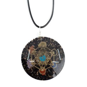 Pendentif Orgonite / Tourmaline Noire - Chakras - Metatron