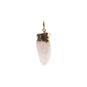 Pendentif Quartz Rose Naturel Brut - 6 cm