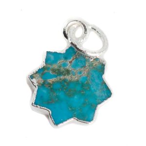 Pendentif Turquoise Soleil - 12 mm