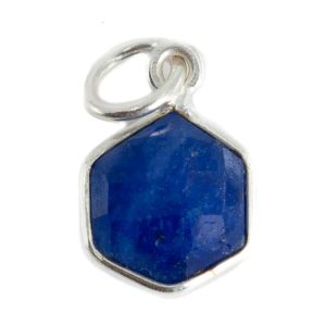 Pendentif Saphir (Coloré) Hexagone - 8 mm