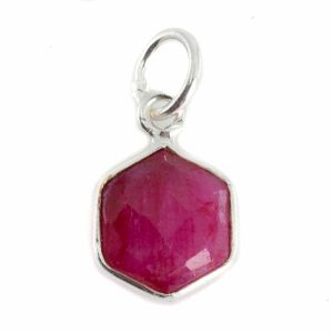 Pendentif Rubis (Coloré) Hexagone - 8 mm