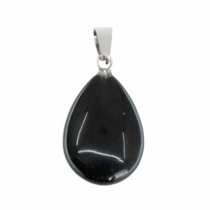 Pendentif Pierre Obsidienne en Forme de Goutte d'Eau (20 mm)