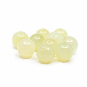 Perles Pierre Précieuse Jade Vert en Vrac - 10 pièces (12 mm)