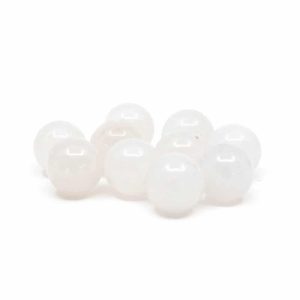 Perles Pierre Précieuse Jade Blanc en Vrac - 10 pièces (12 mm)
