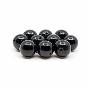 Perles Pierre Précieuse Tourmaline Noire en Vrac - 10 pièces (12 mm)