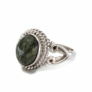 Bague Séraphinite - Argent 925 « Nifih » (Taille 16)