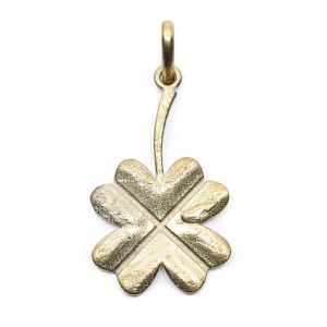 Pendentif Trèfle à Quatre Feuilles - Or (40 mm)