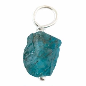 Pendentif Pierre Apatite Brute Bleu Ciel | Argent 925 (8 - 12 mm)