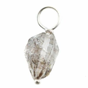 Pendentif Diamand Herkimer Brut Argent 925 (8 - 12 mm)