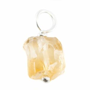 Pendentif Pierre Précieuse Citrine Brute Argent 925 (8 - 12 mm)