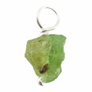 Pendentif Pierre Précieuse Tsavorite Brute et Argent 925 (8 - 12 mm)