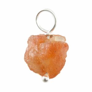 Pendentif en Pierre Précieuse Sunstone Brute Argent 925 (8 - 12 mm)