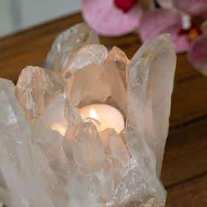 Bergkristal Waxinelichthouder