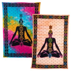 Ensemble de Tapisseries Authentiques 7 Chakras Méditation - Lot